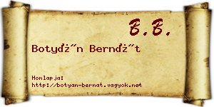 Botyán Bernát névjegykártya